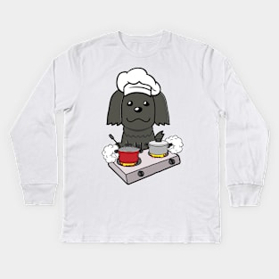 Funny Sheepdog is cooking Kids Long Sleeve T-Shirt